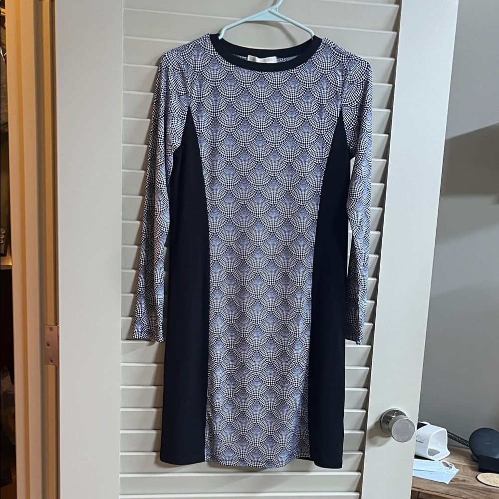 MICHAEL Michael Kors Black and White Geometric Dress